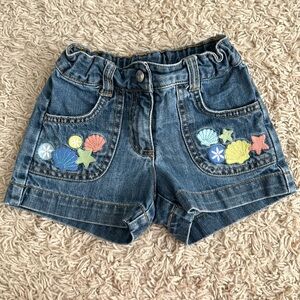 Gymboree Girls Size 3 Jeans Shorts Shells Beach